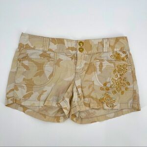 Express Khaki Camo Embellished Shorts​